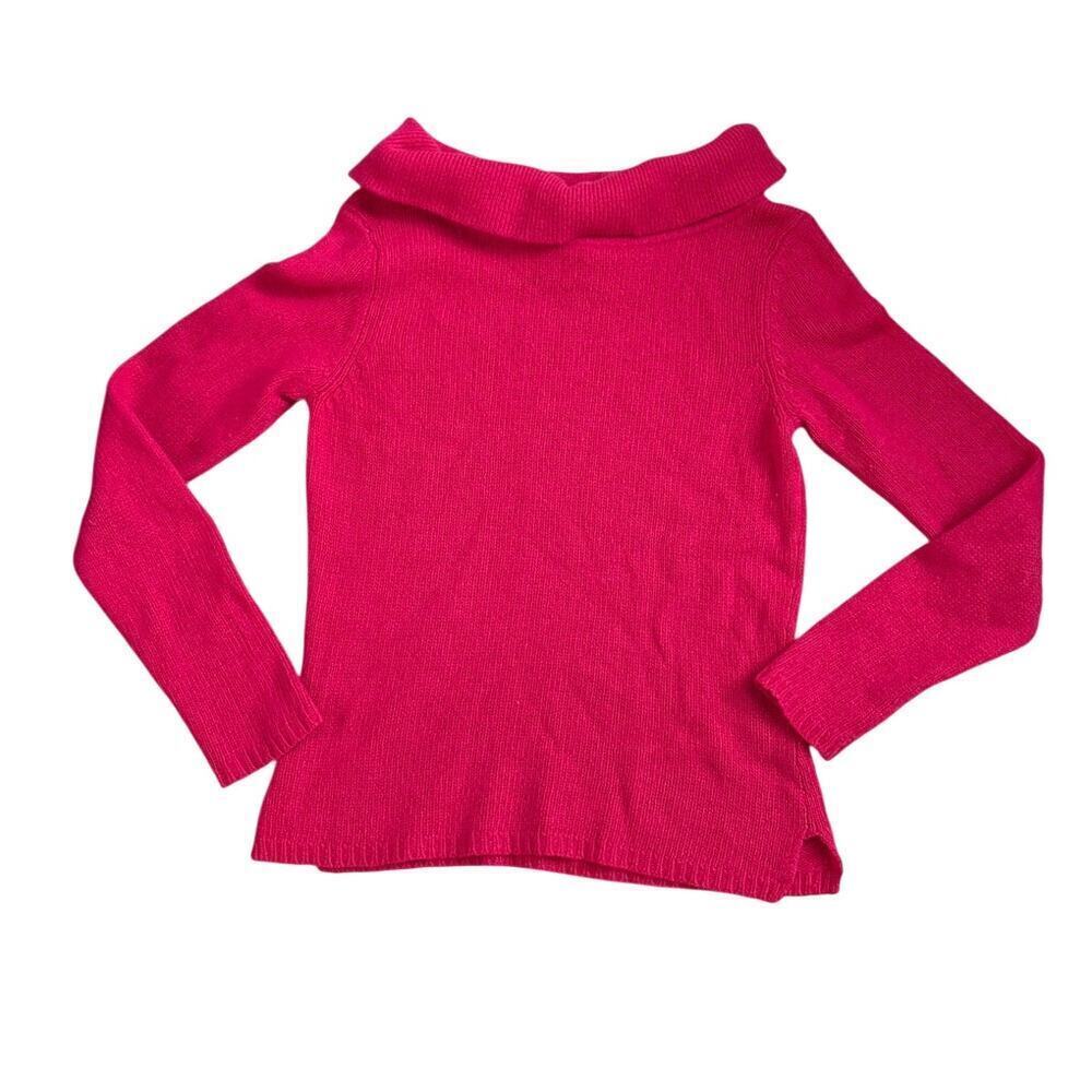 Vintage Angora Lambswool Hot Pink Knit Sweater Valentine’s Day Size S